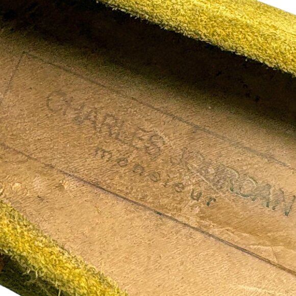 Retro Charles Jourdan Monseiur Galliano Yellow Suede Horsebit Loafers - Picture 3 of 10